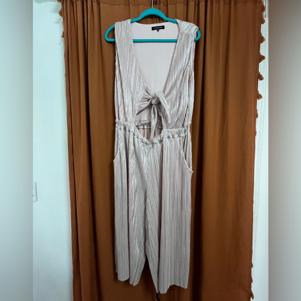 PREMME Raina Culotte Jumpsuit Metallic Blush